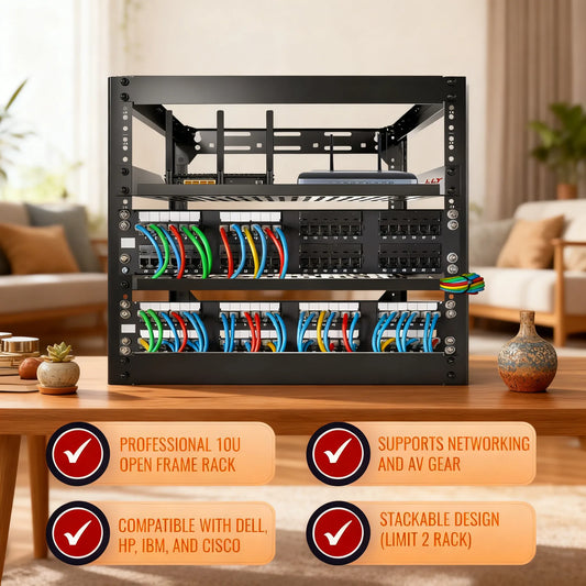 10U Open Frame Network Rack: Organize Your Tech with Ease