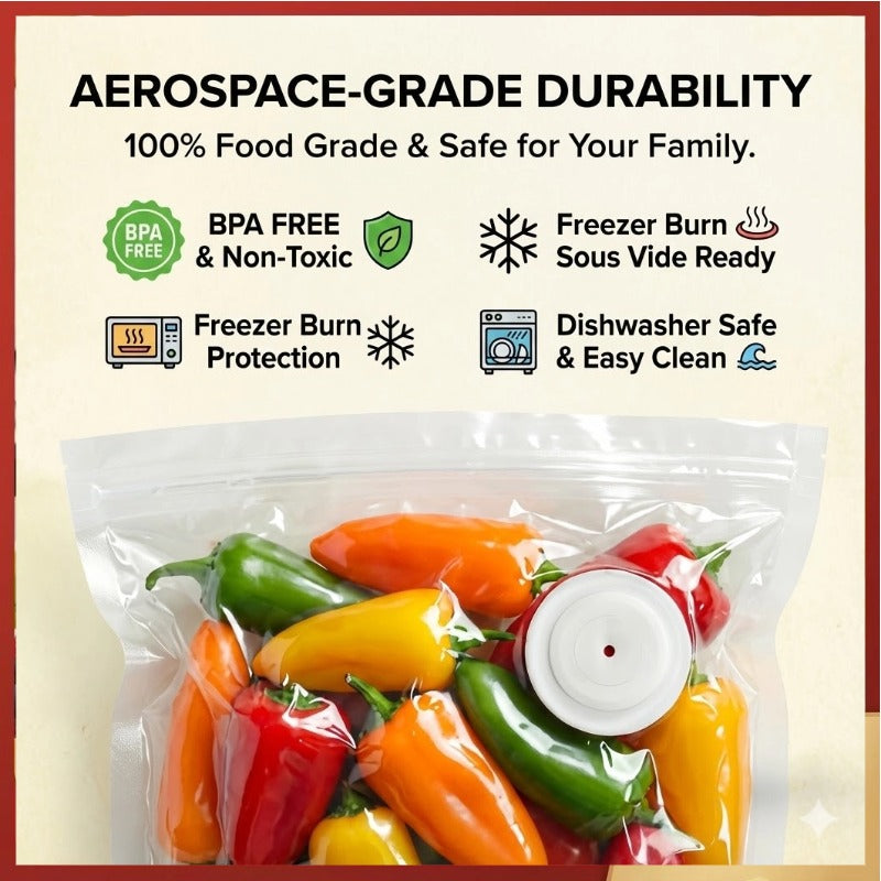 ChefShield™ Wireless Sealer + 6 Heavy-Duty Vacuum Pouches + 30 Heavy-Duty Vacuum Pouches (Complete Bundle)