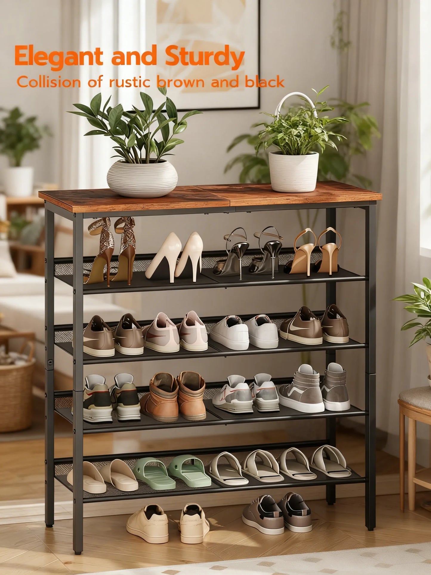 Adjustable 5-Tier Shoe Rack: Tidy Your Entryway in Style