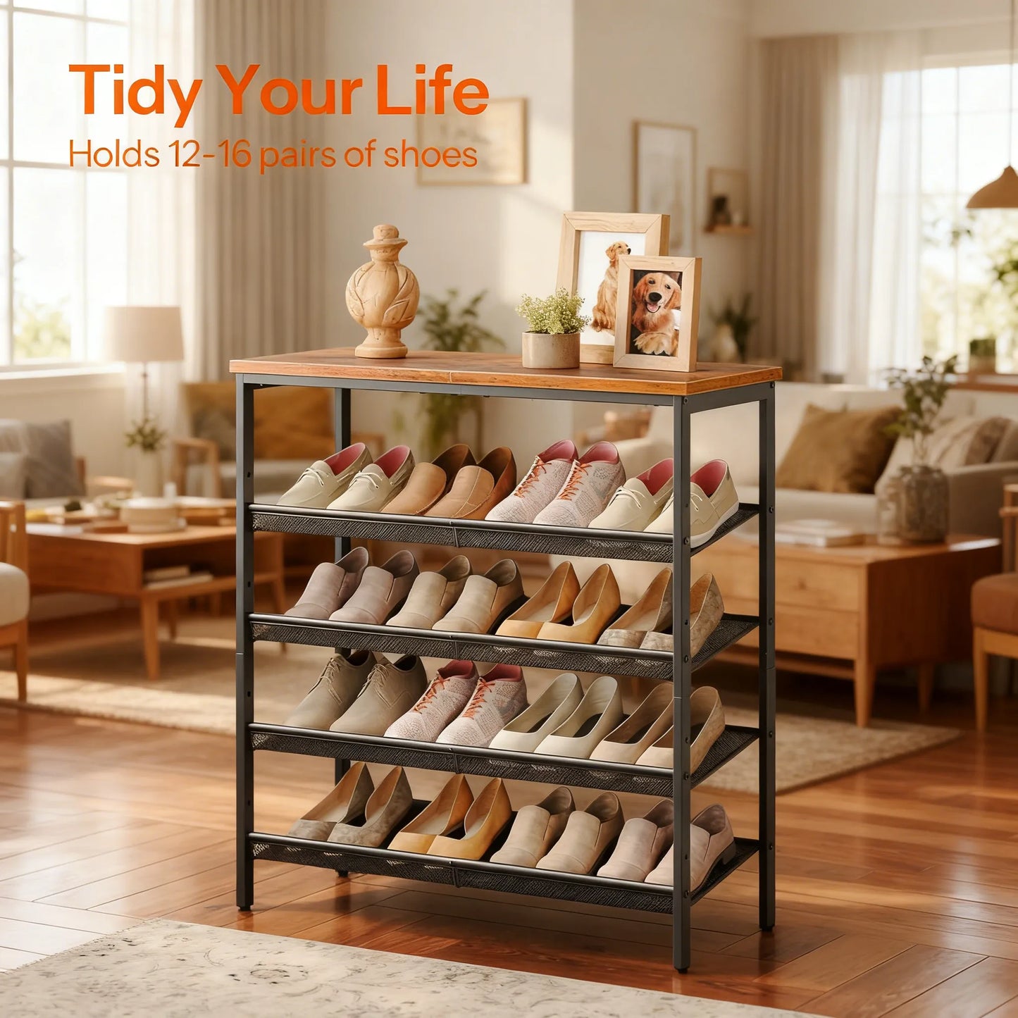Adjustable 5-Tier Shoe Rack: Tidy Your Entryway in Style