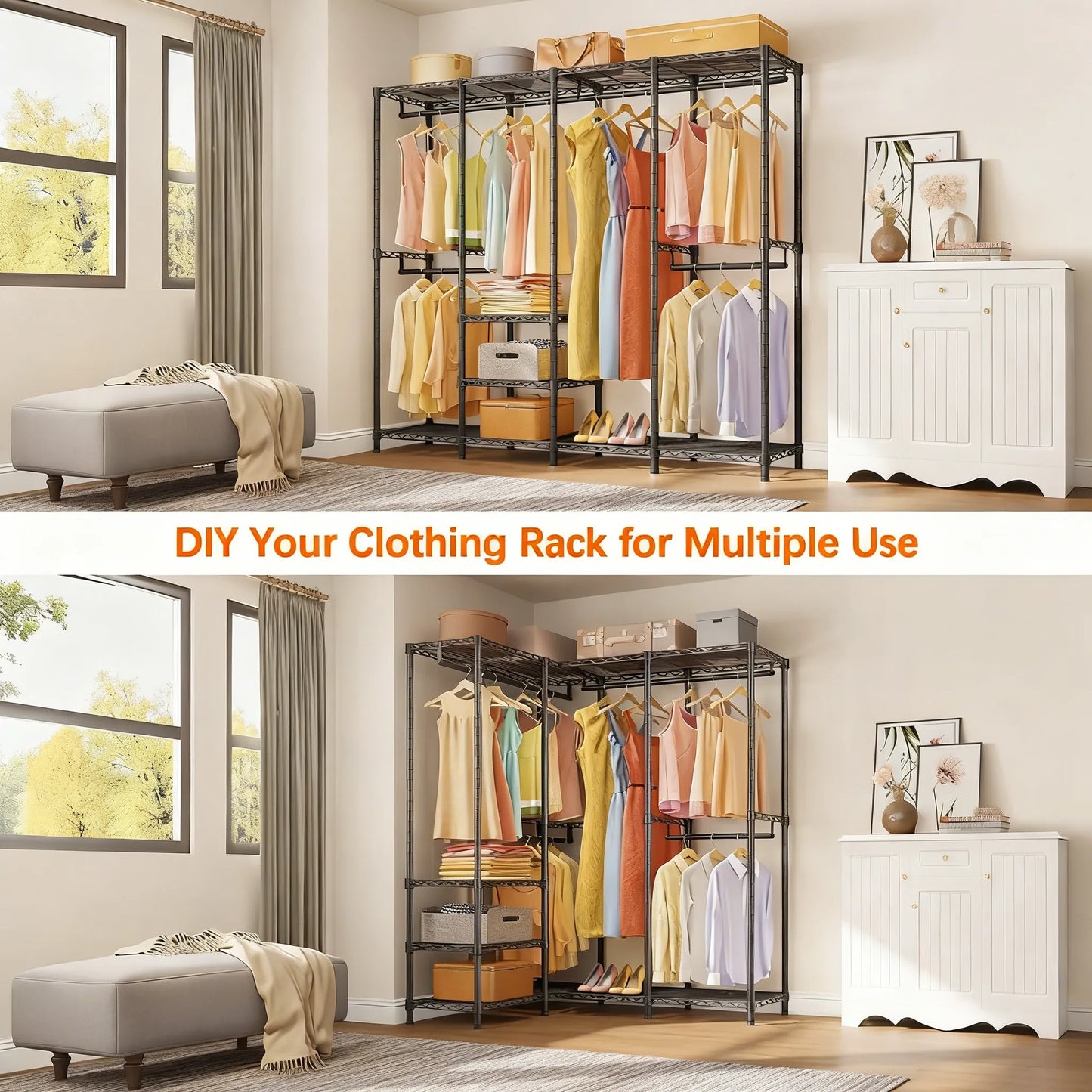 Customizable Heavy-Duty Closet Rack: DIY Your Dream Storage