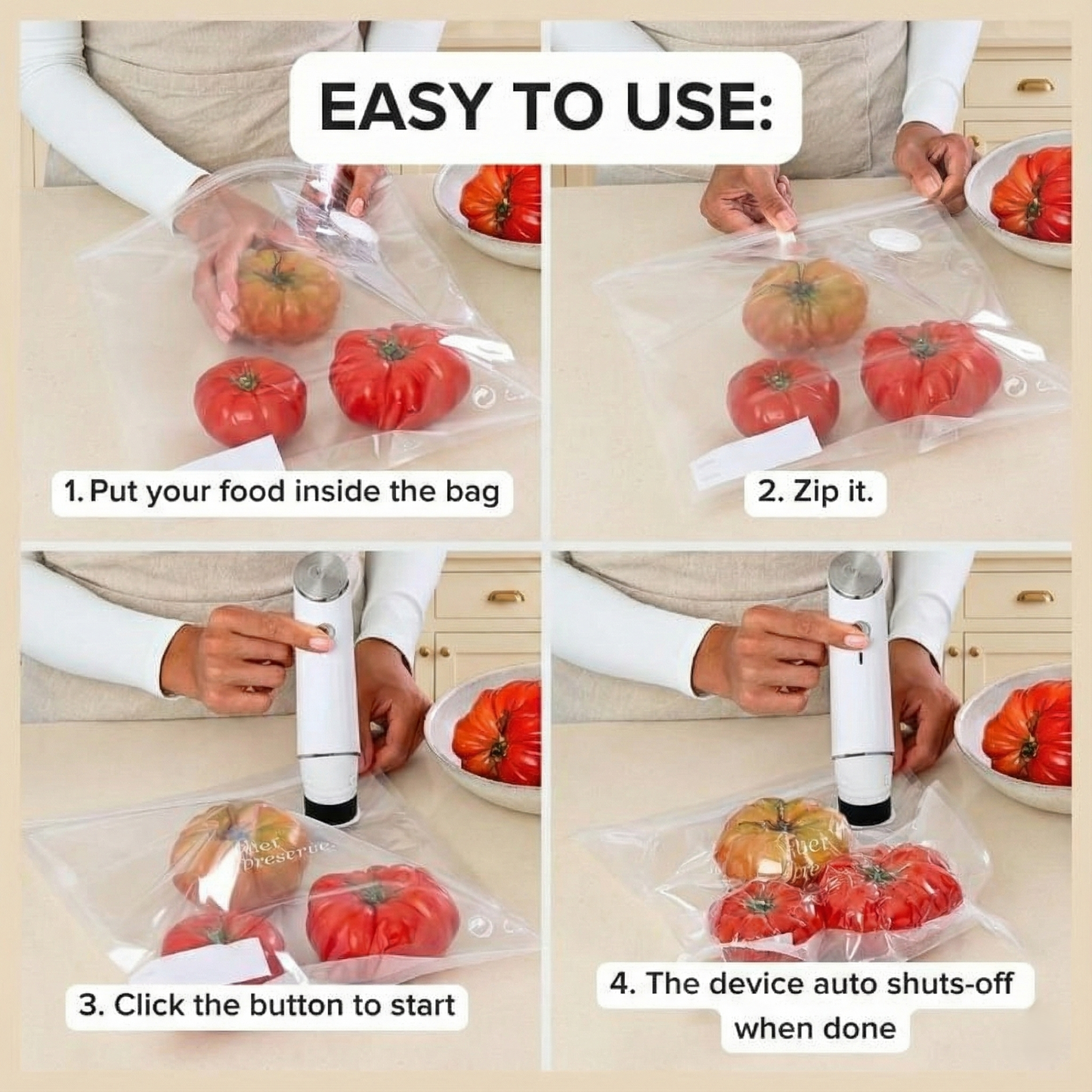 ChefShield™ Wireless Sealer + 6 Heavy-Duty Vacuum Pouches + 30 Heavy-Duty Vacuum Pouches (Complete Bundle)
