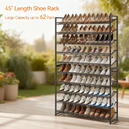 45" 10-Tier Mega Shoe Rack