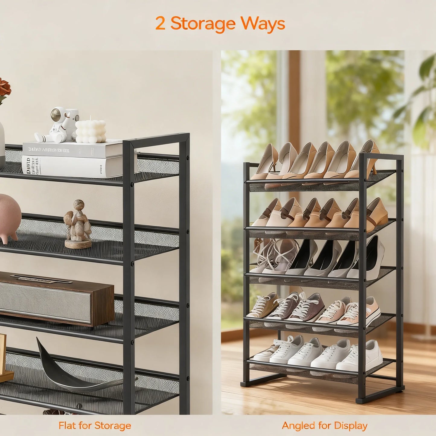 45" 10-Tier Mega Shoe Rack